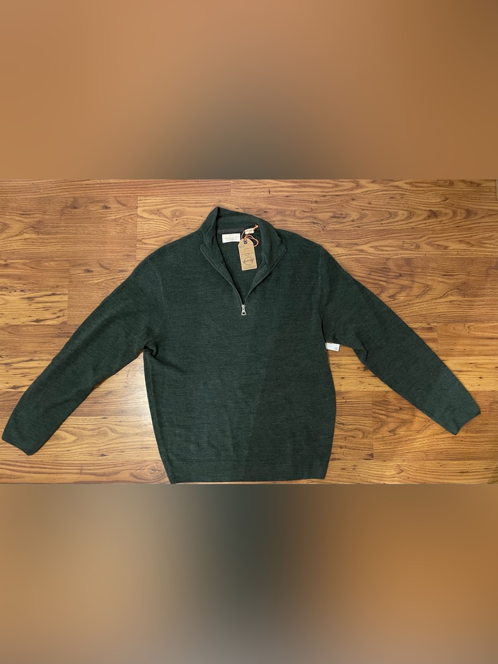 Weatherproof Vintage New with Tags Men's Dark Green Quarter-Zip Soft Sweater